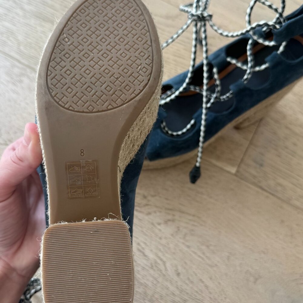 Tory Burch Positano Lace-up Platform Espadrille Size 8 - Picture 4 of 11